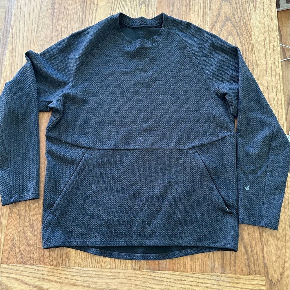 Lululemon At Ease Crew - Heathered Black (Charcoal Gray) - Men’s Large